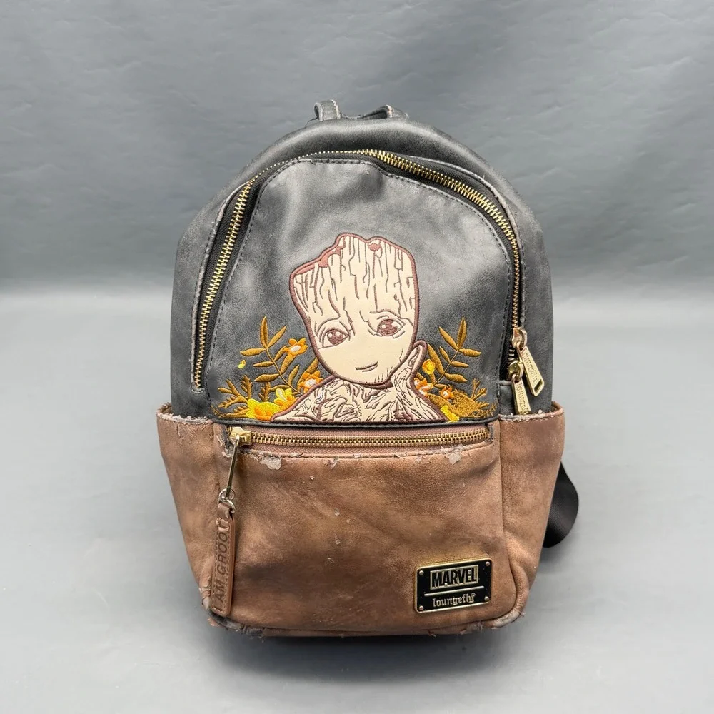 Marvel Loungefly Guardians of the Galaxy I Am Groot Backpack Hesvy Damage